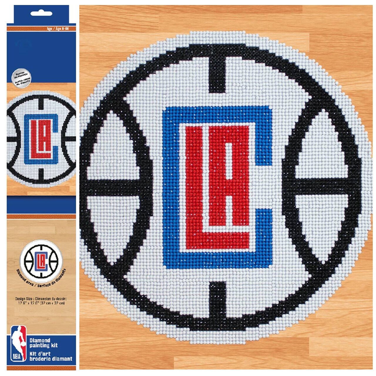 Diamond Dotz NBA Los Angeles Clippers Basketball Diamond Painting Kits for Adults - Diamond Art Kits a Relaxing Creative Craft Kit with Dotz Gems 12.6x12.6